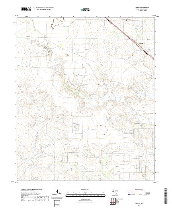Dermott, TX — USGS 7.5-minute topo (2022)