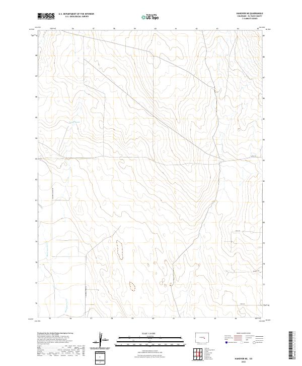 Hanover NE, CO — USGS 7.5-minute topo (2022)