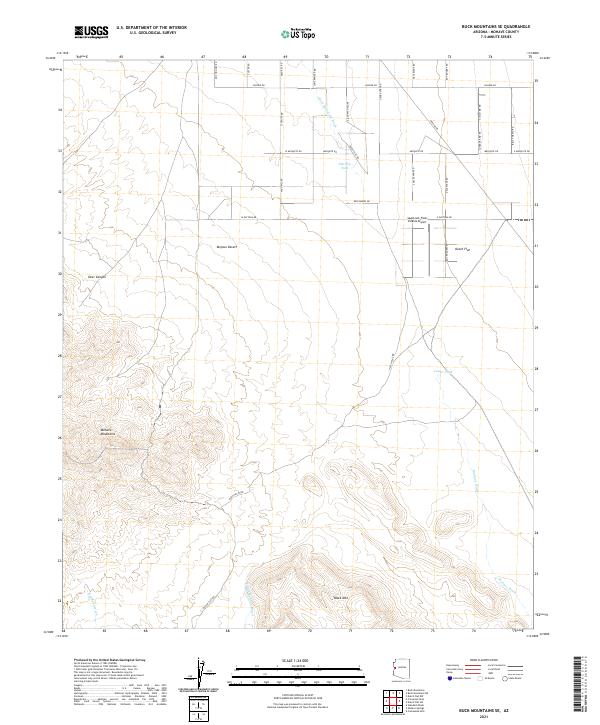 Buck Mountains SE, AZ — USGS 7.5-minute topo (2021)