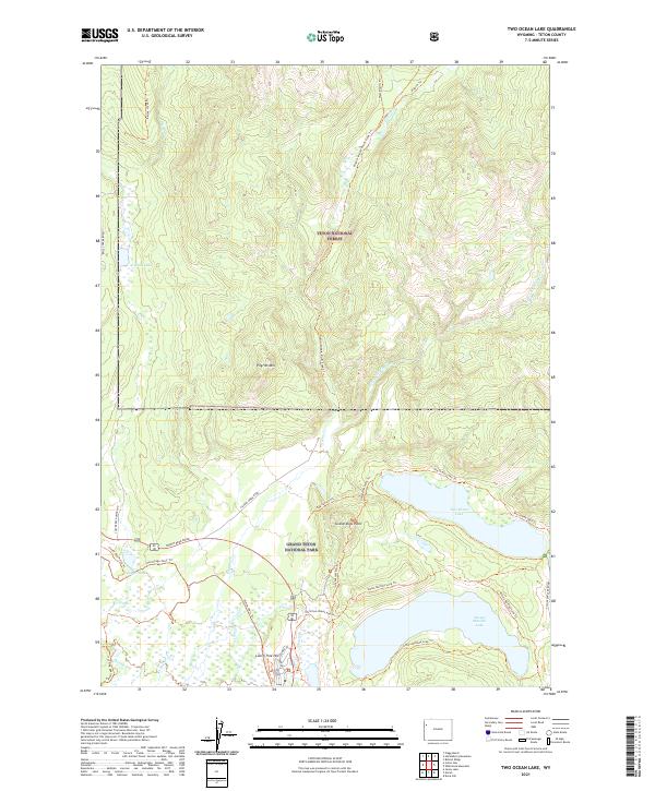 Two Ocean Lake, WY — USGS 7.5-minute topo (2021)