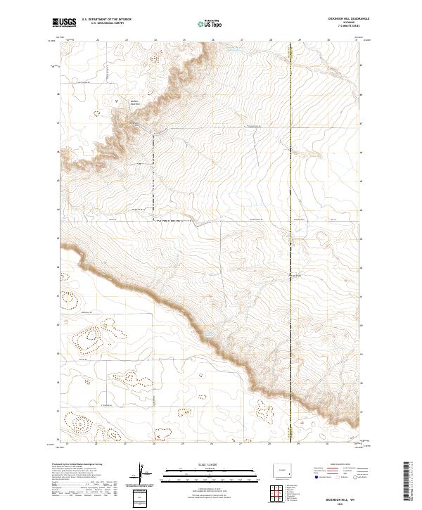 Dickinson Hill, WY — USGS 7.5-minute topo (2021)