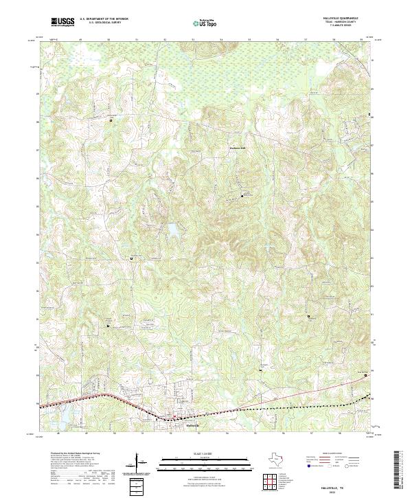 Hallsville, TX — USGS 7.5-minute topo (2022)