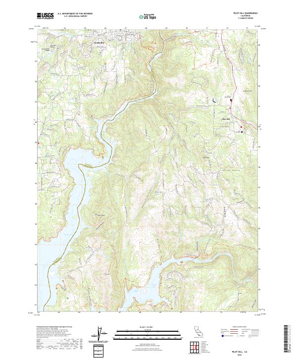 Pilot Hill, CA — USGS 7.5-minute topo (2022)