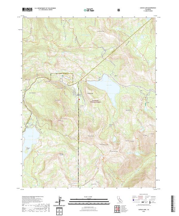 Caples Lake, CA — USGS 7.5-minute topo (2022)