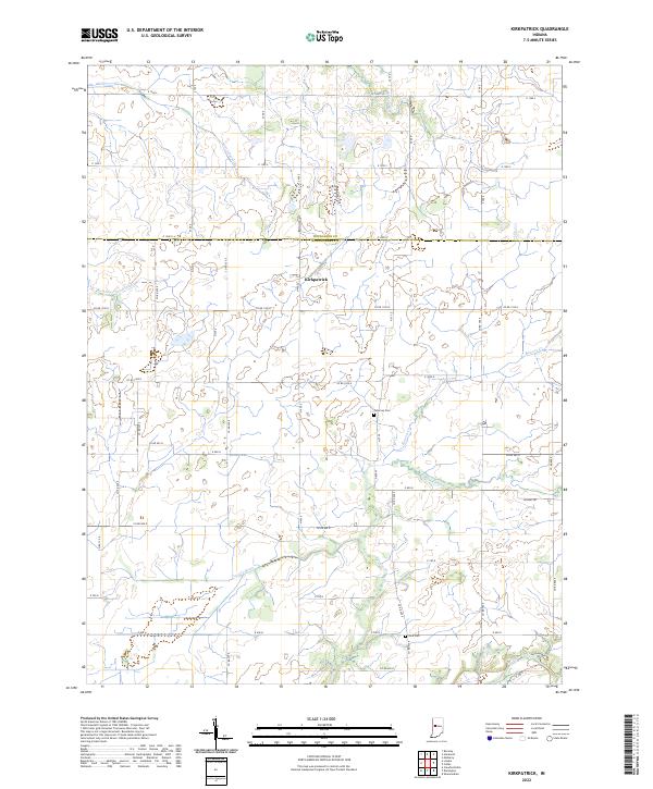 Kirkpatrick, IN — USGS 7.5-minute topo (2022)