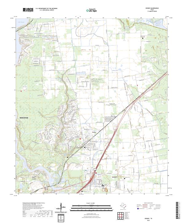 Crosby, TX — USGS 7.5-minute topo (2023)