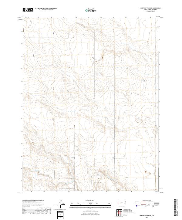 North of Tribune, KS — USGS 7.5-minute topo (2022)
