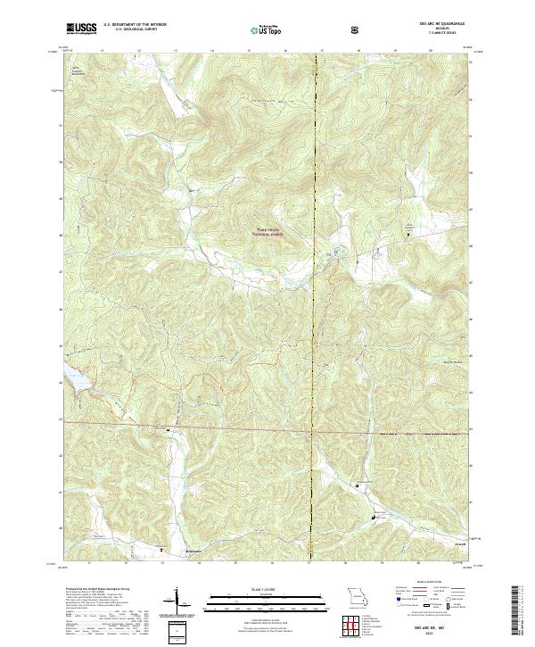 Des Arc NE, MO — USGS 7.5-minute topo (2021)