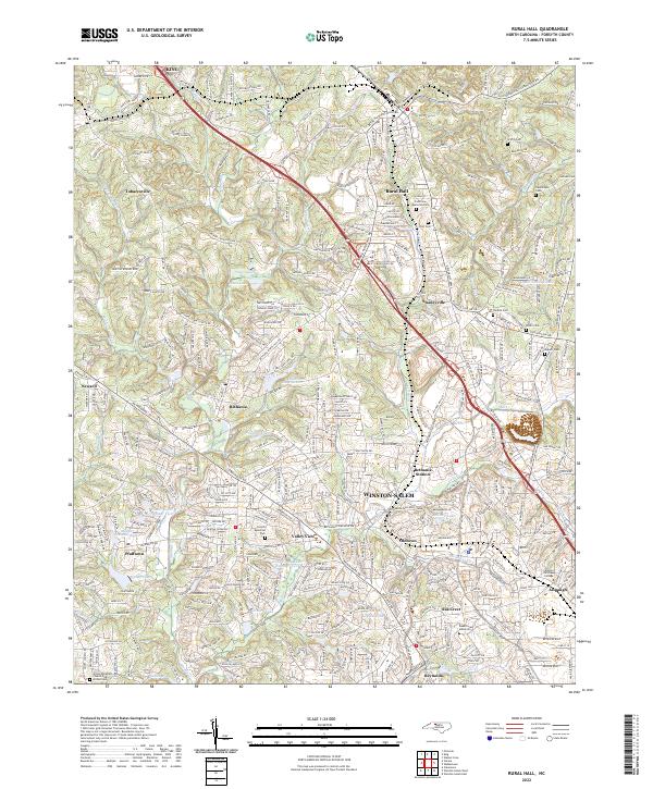 Rural Hall, NC — USGS 7.5-minute topo (2022)