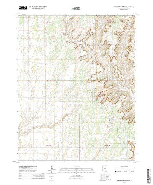 Bubbling Spring Canyon, AZ — USGS 7.5-minute topo (2026)