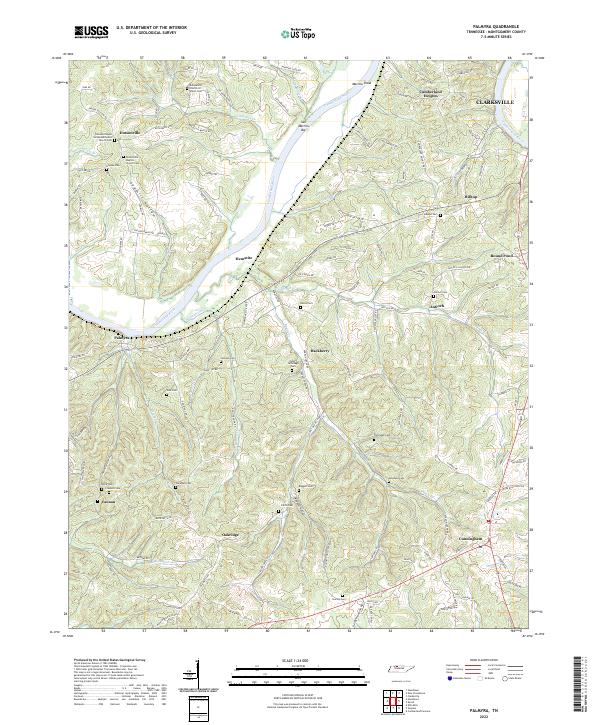 Palmyra, TN — USGS 7.5-minute topo (2022)