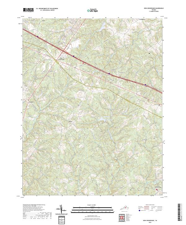 Zion Crossroads, VA — USGS 7.5-minute topo (2022)