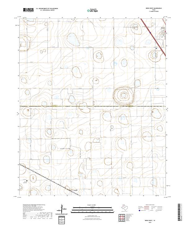Kress West, TX — USGS 7.5-minute topo (2022)