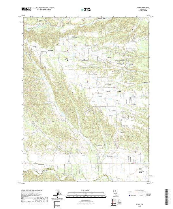 Olinda, CA — USGS 7.5-minute topo (2021)
