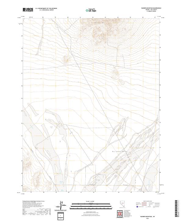 Rainier Mountain, NV — USGS 7.5-minute topo (2021)