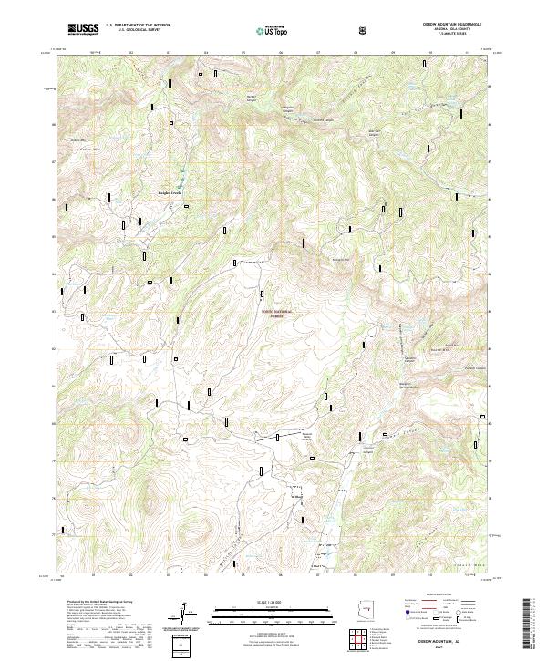 Oxbow Mountain, AZ — USGS 7.5-minute topo (2021)