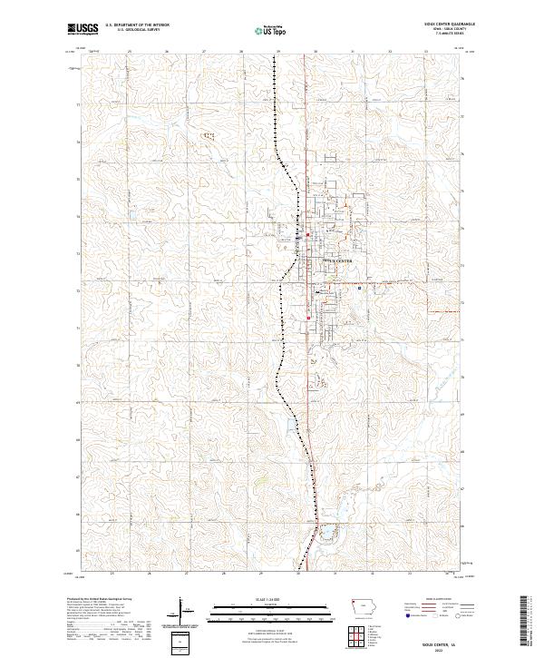 Sioux Center, IA — USGS 7.5-minute topo (2022)