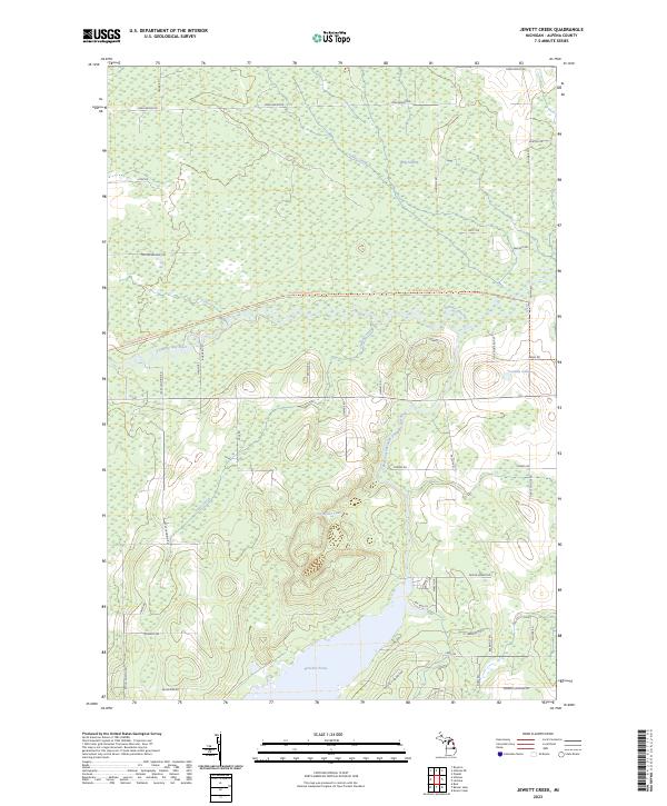 Jewett Creek, MI — USGS 7.5-minute topo (2023)