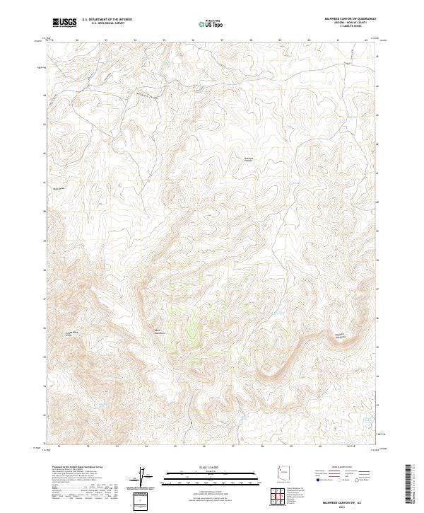 Milkweed Canyon SW, AZ — USGS 7.5-minute topo (2021)