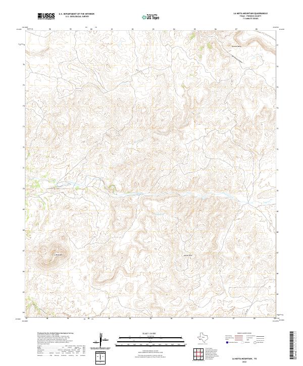 La Mota Mountain, TX — USGS 7.5-minute topo (2022)