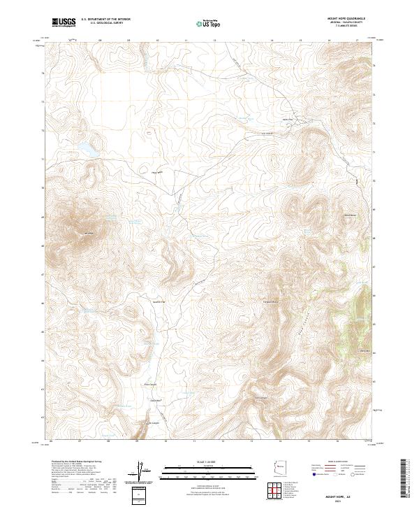 Mount Hope, AZ — USGS 7.5-minute topo (2021)