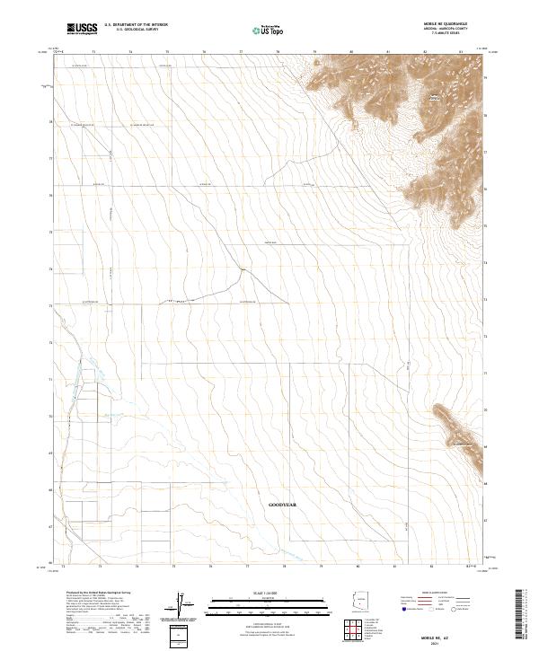 Mobile NE, AZ — USGS 7.5-minute topo (2021)