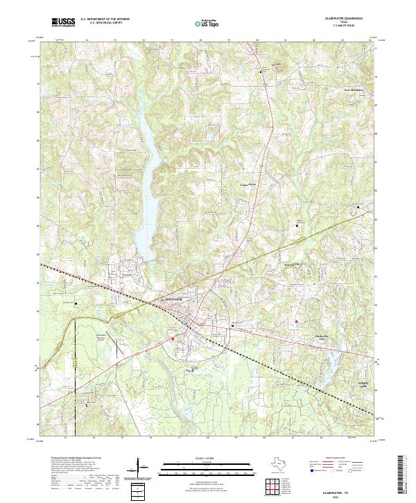 Gladewater, TX — USGS 7.5-minute topo (2022)