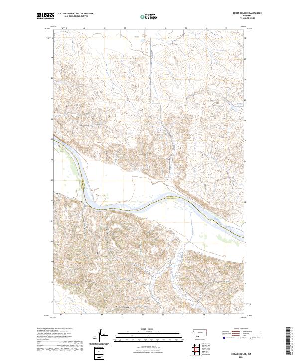 Cedar Coulee, MT — USGS 7.5-minute topo (2024)