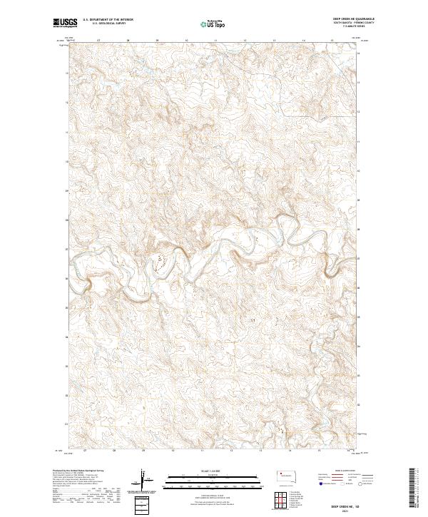 Deep Creek NE, SD — USGS 7.5-minute topo (2021)