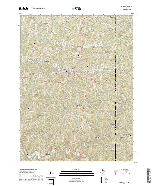 Cameron, WV-PA — USGS 7.5-minute topo (2023)