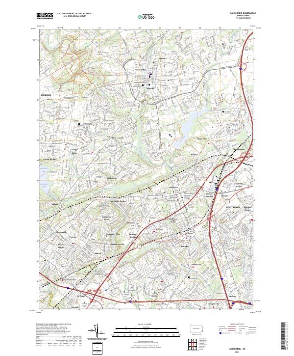 Langhorne, PA — USGS 7.5-minute topo (2023)