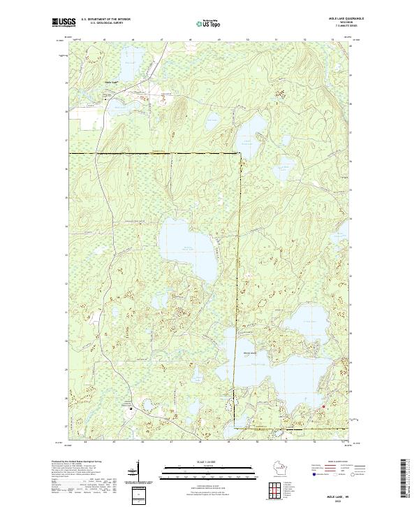 Mole Lake, WI — USGS 7.5-minute topo (2022)