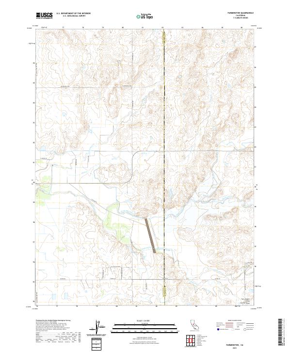 Farmington, CA — USGS 7.5-minute topo (2021)