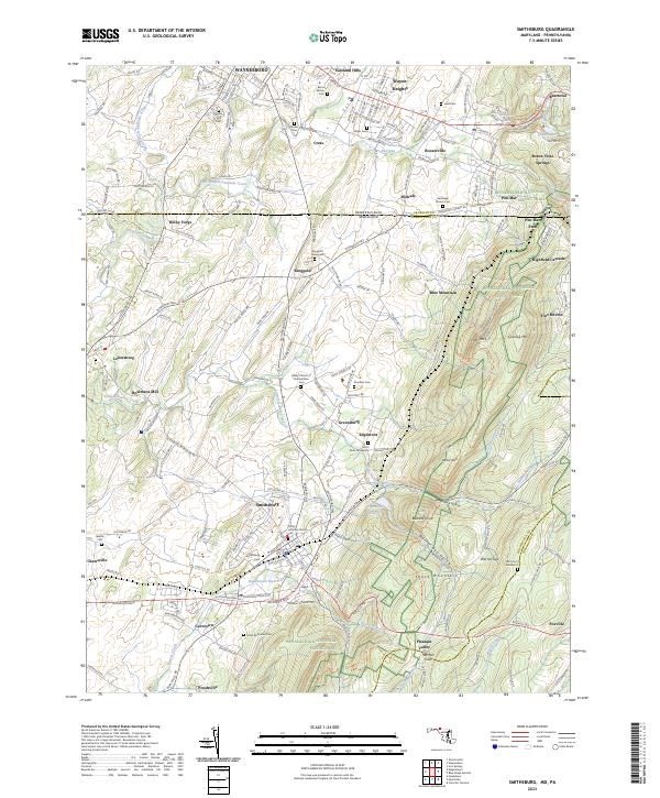 Smithsburg, MD-PA — USGS 7.5-minute topo (2023)