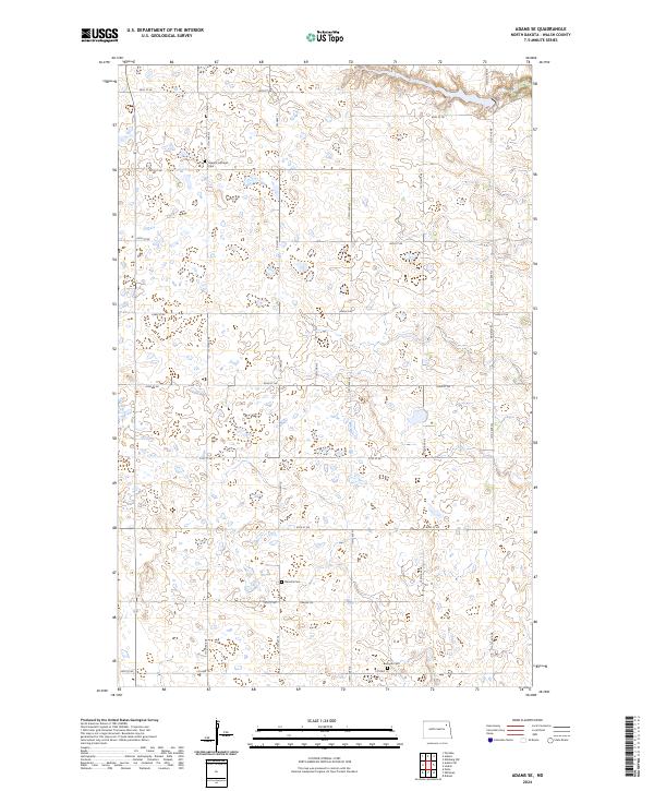 Adams SE, ND — USGS 7.5-minute topo (2024)