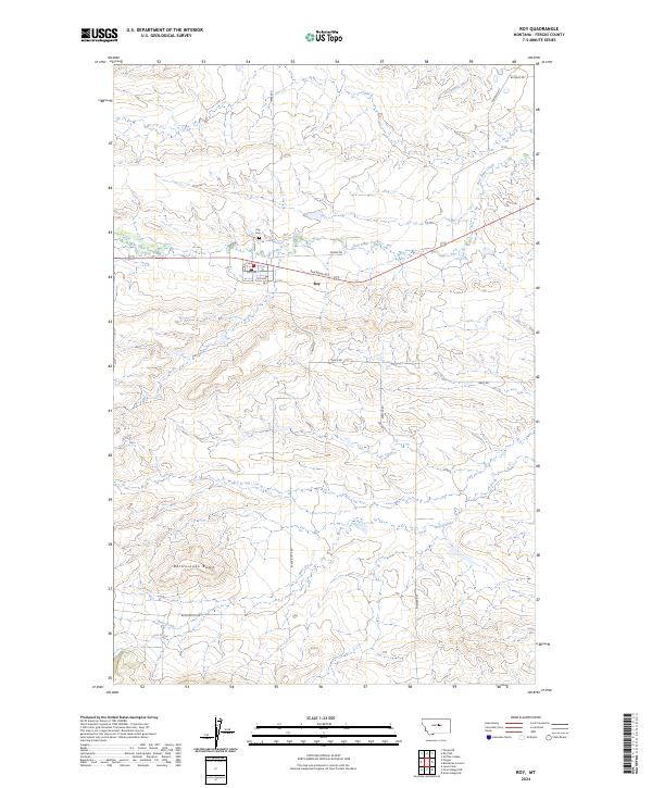Roy, MT — USGS 7.5-minute topo (2024)