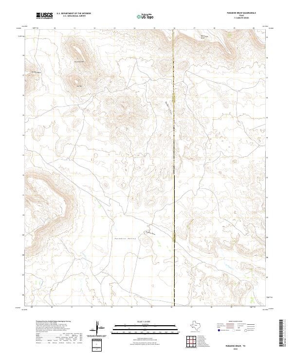 Paradise Draw, TX — USGS 7.5-minute topo (2022)