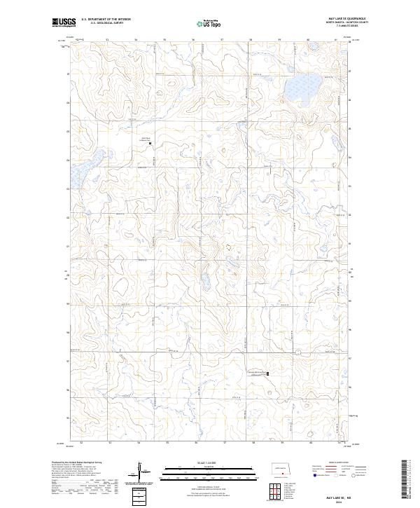 May Lake SE, ND — USGS 7.5-minute topo (2024)