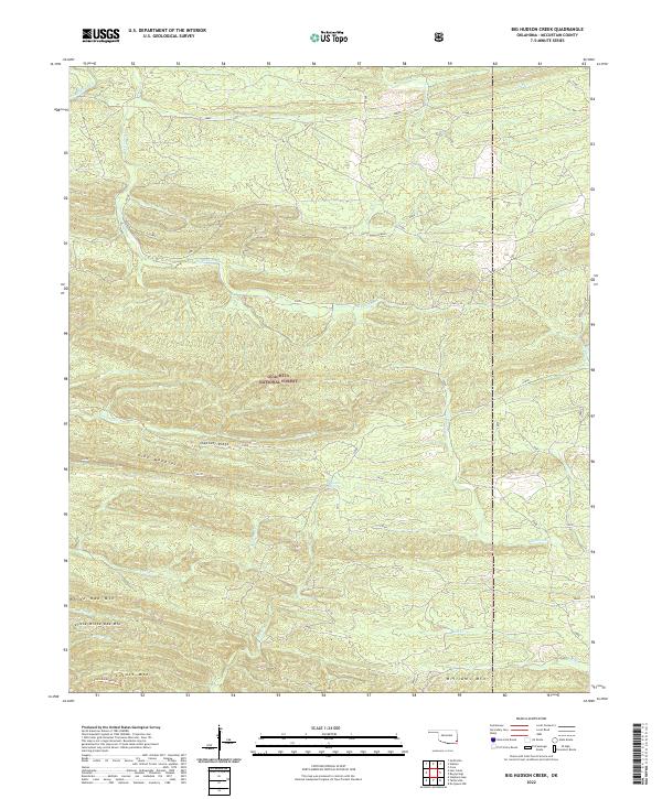 Big Hudson Creek, OK — USGS 7.5-minute topo (2022)