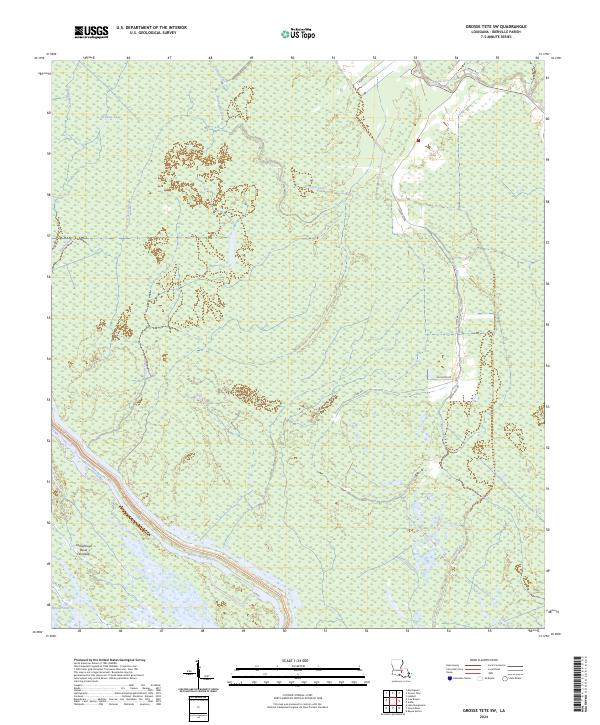 Grosse Tete SW, LA — USGS 7.5-minute topo (2024)