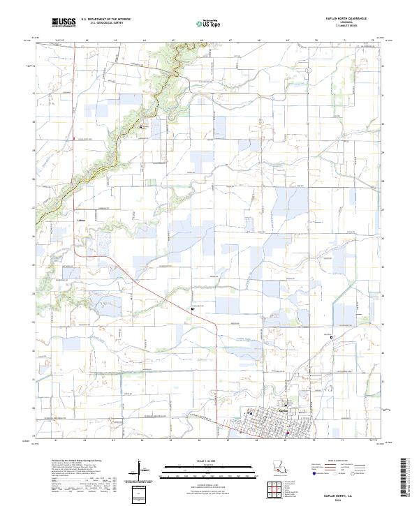 Kaplan North, LA — USGS 7.5-minute topo (2024)