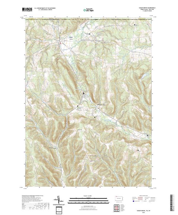 Sugar Grove, PA-NY — USGS 7.5-minute topo (2023)