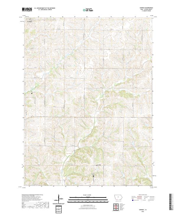 Conway, IA — USGS 7.5-minute topo (2022)