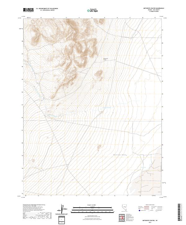 Meteorite Crater, NV — USGS 7.5-minute topo (2021)