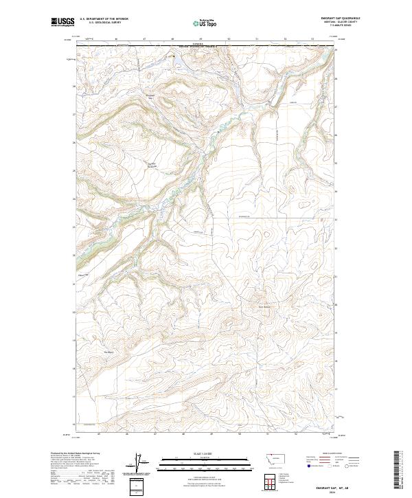 Emigrant Gap, MT-AB — USGS 7.5-minute topo (2024)