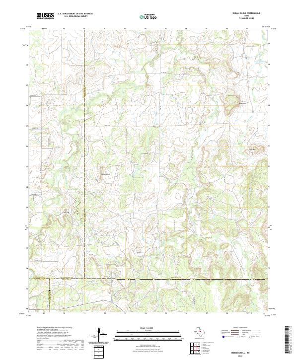 Indian Knoll, TX — USGS 7.5-minute topo (2022)