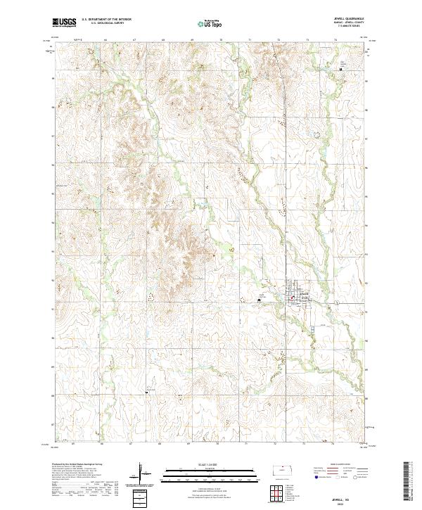 Jewell, KS — USGS 7.5-minute topo (2022)