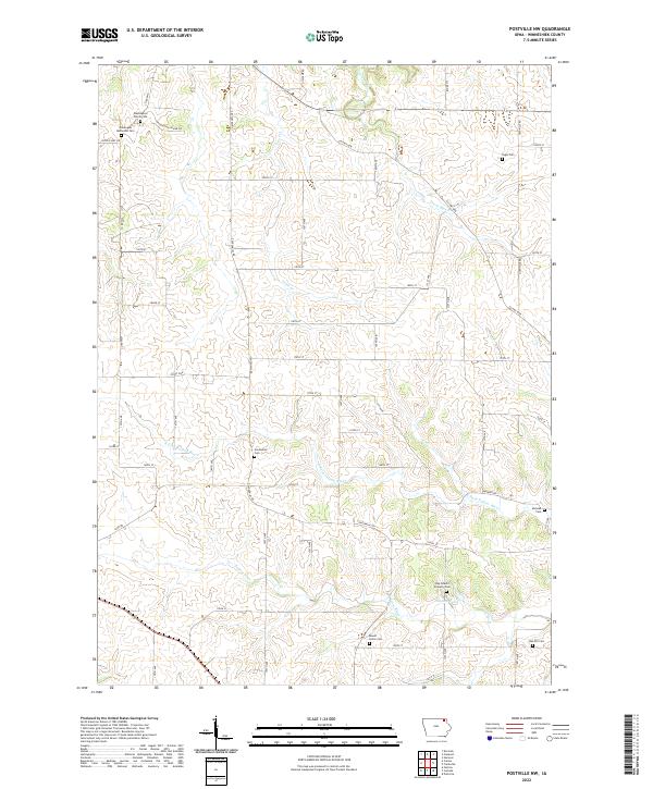 Postville NW, IA — USGS 7.5-minute topo (2022)