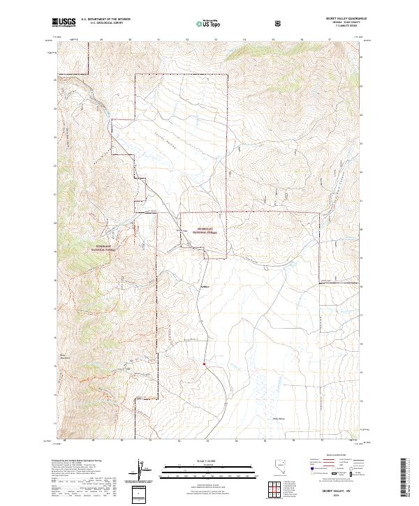 Secret Valley, NV — USGS 7.5-minute topo (2021)