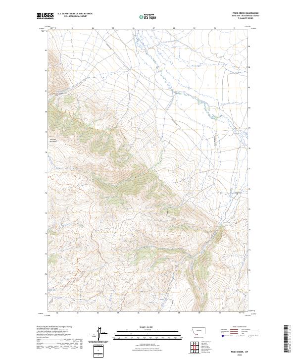 Price Creek, MT — USGS 7.5-minute topo (2024)